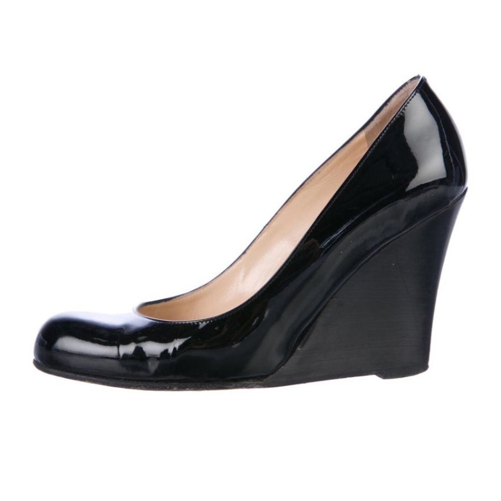 Christian Louboutin patent leather wedges